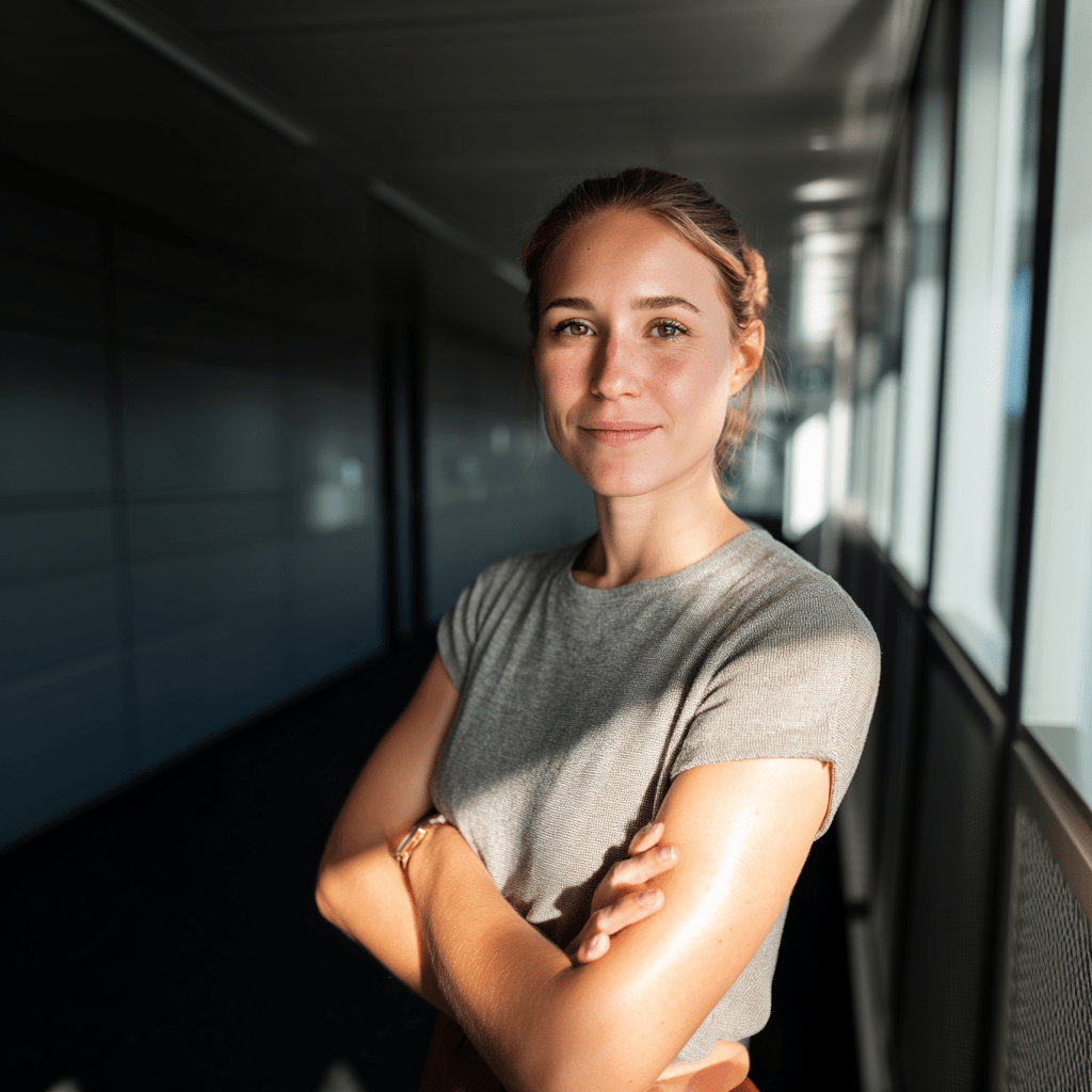 Auf dem Foto sieht man eine Büroangestellte im Saarland, die ihren neuen Job bei www.stellenangebotesaarland.de gefunden hat.