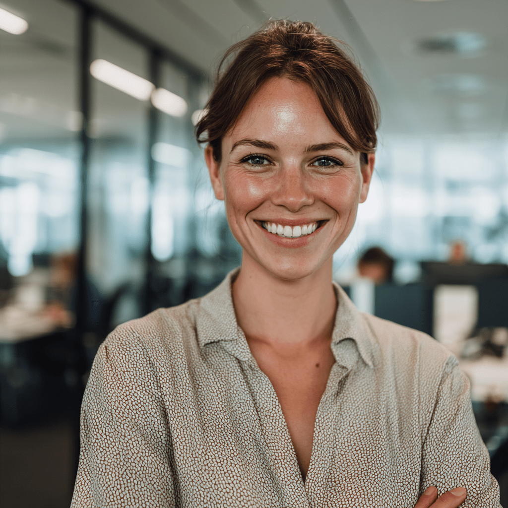 Auf dem Foto sieht man eine Versicherungskauffrau, die im Saarland arbeitet und ihren Job bei www.stellenangebotesaarland.de gefunden hat.