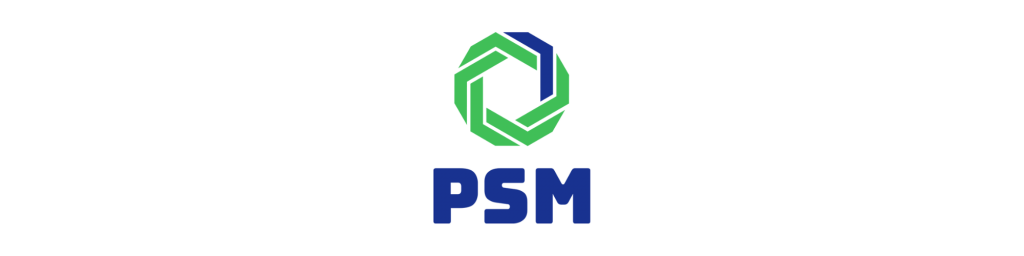 Auf dem Foto sieht man das Logo der PSM GmbH, einem Top-Arbeitgeber in der saarländischen Pharmabranche.