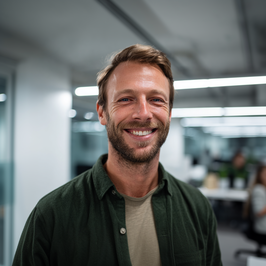 Auf dem Foto sieht man einen Assistenten in einem Pharmaunternehmen aus dem Saarland. Er hat seinen Job über www.stellenangebotesaarland.de gefunden.